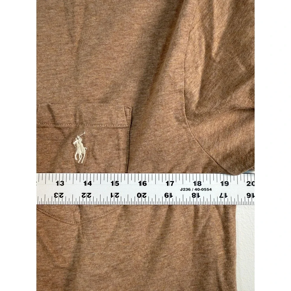 Polo Ralph Lauren Mens Classic Fit Jersey Pocket T-shirt Brown Heather Small